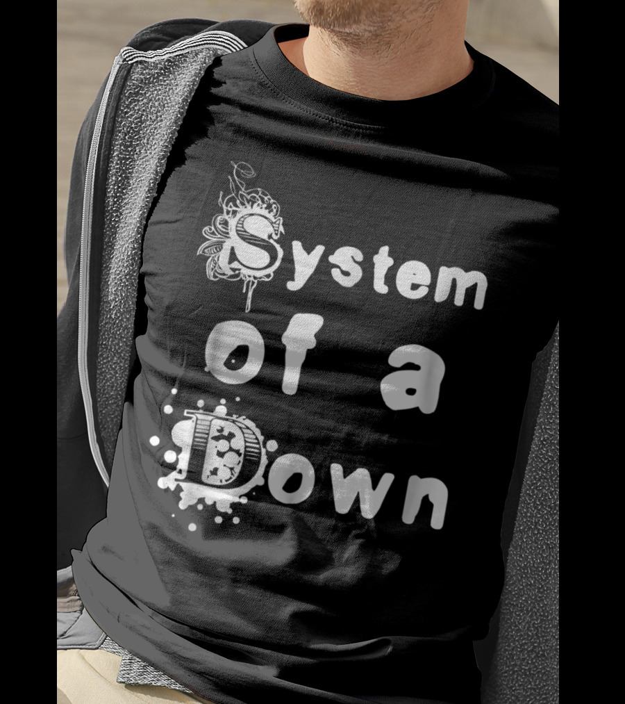 System Of A Down Ornate Lettering With Artistic Design Elements T-Shirt