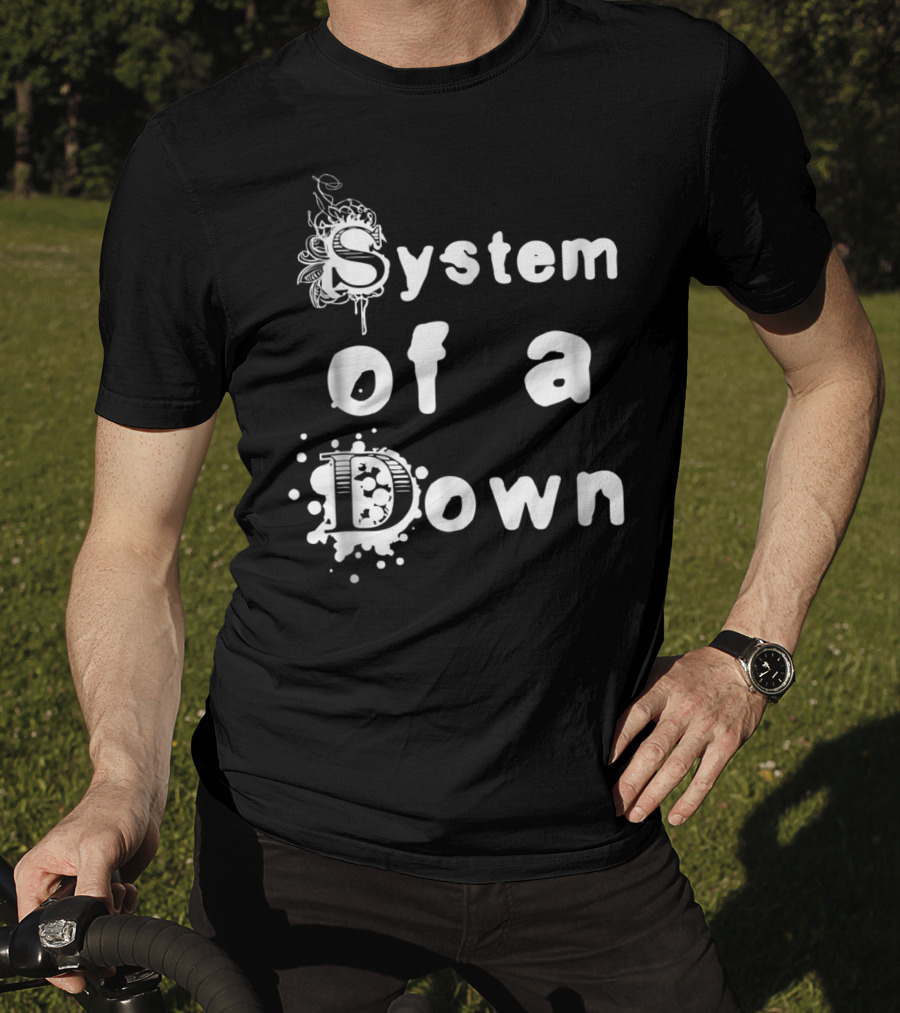 System Of A Down Ornate Lettering With Artistic Design Elements T-Shirt