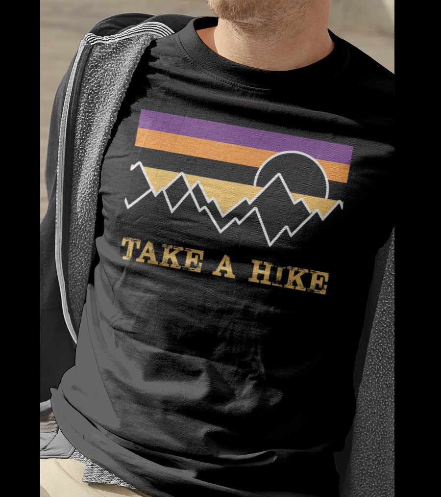 Take A Hike Sunset Sky Mountain Silhouette Nature Outdoor T-Shirt
