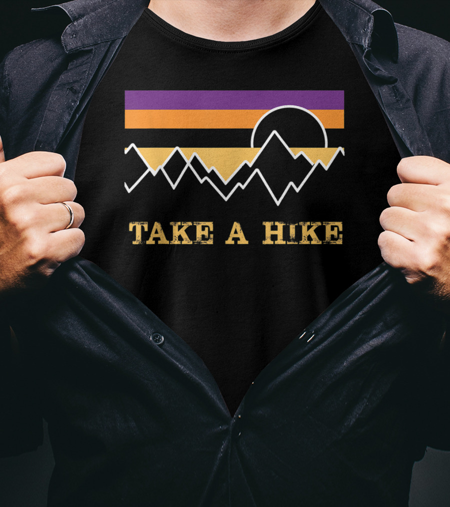 Take A Hike Sunset Sky Mountain Silhouette Nature Outdoor T-Shirt