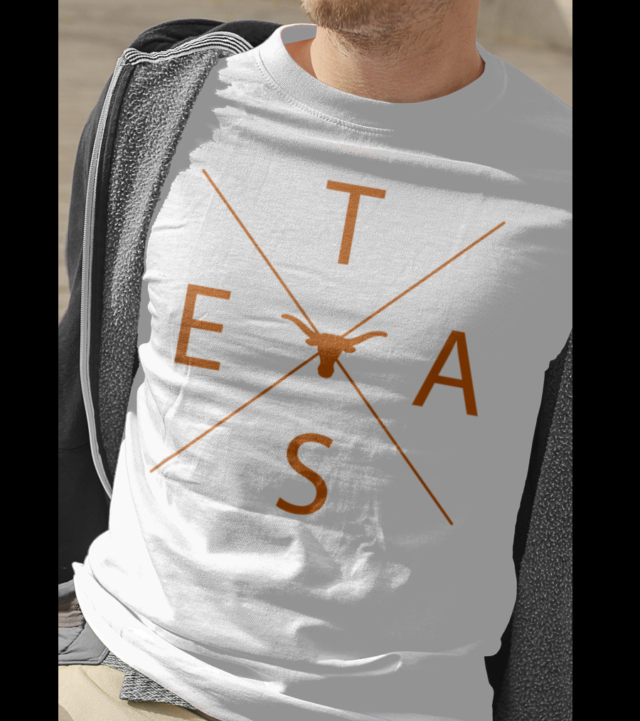 Texas Lone Star State Pride Cool Native Bull Head Monogram Texas T-Shirt
