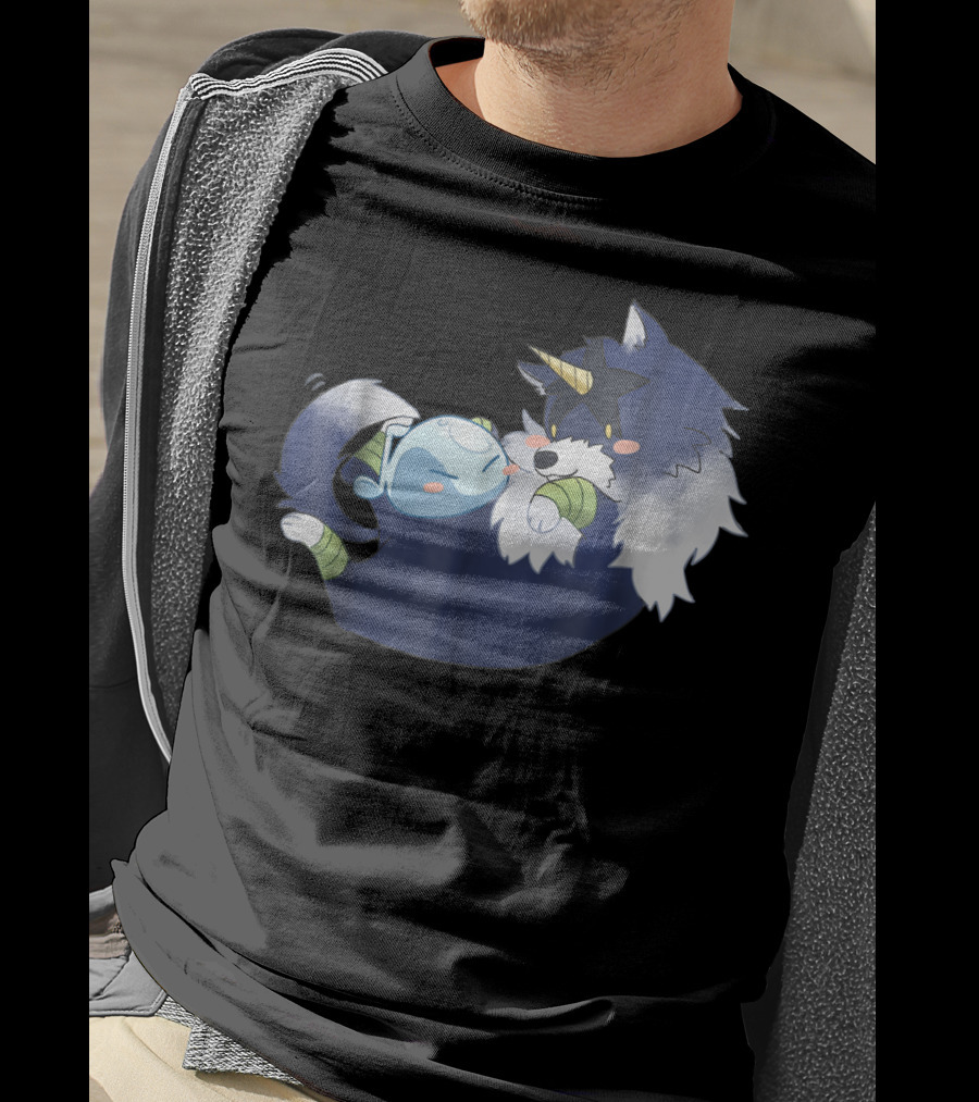 That Time I Got Reincarnated As A Slime Anime Rimu And Wolf Cuddle Scene T-Shirt