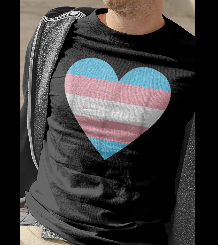 Transgender Flag Heart For Pride T-Shirt
