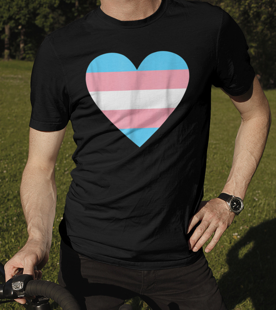 Transgender Flag Heart For Pride T-Shirt