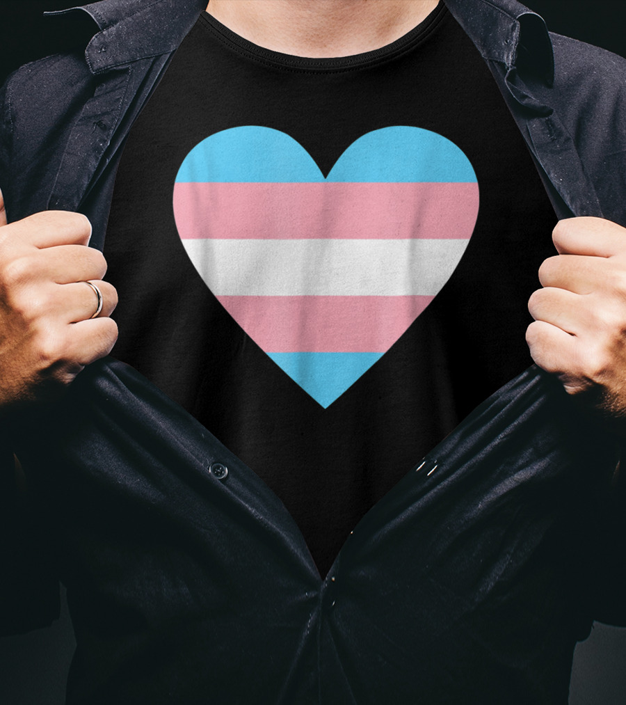 Transgender Flag Heart For Pride T-Shirt