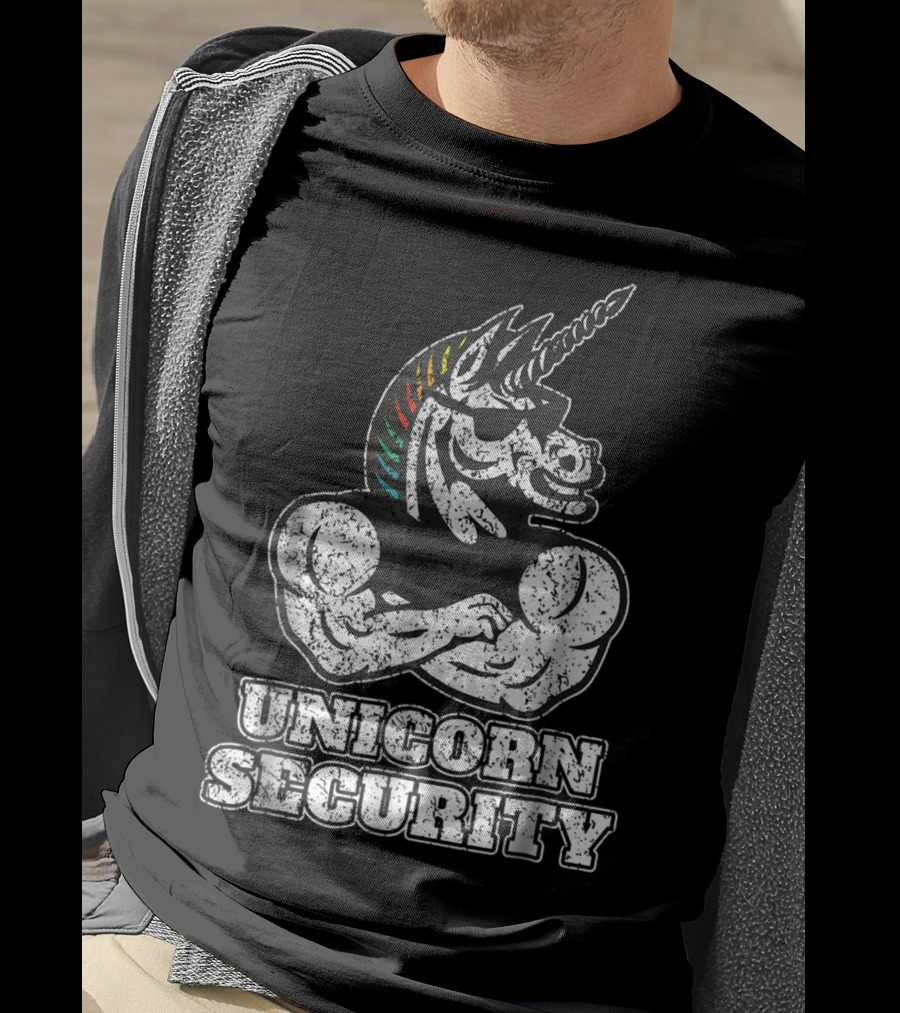 Unicorn Security Funny Unicorn Muscle T-Shirt