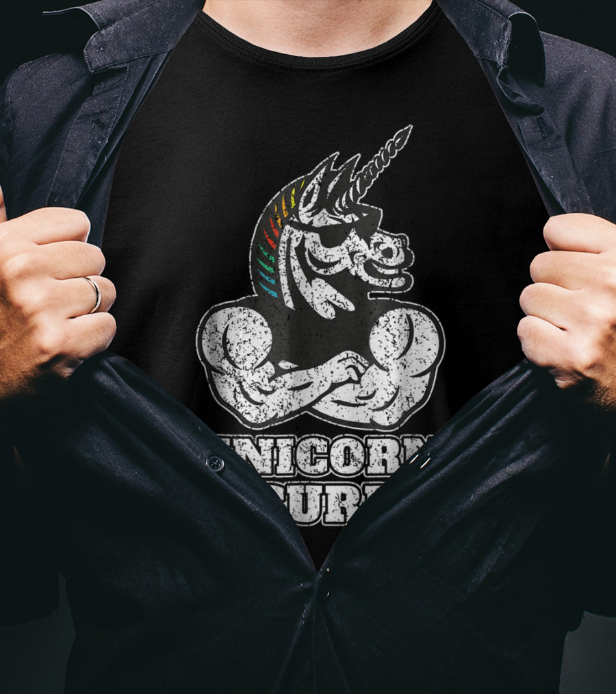 Unicorn Security Funny Unicorn Muscle T-Shirt