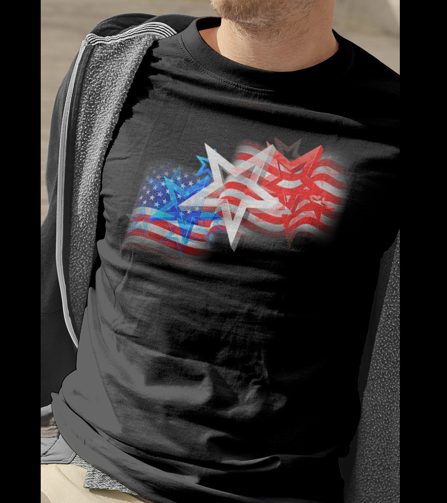 US Flag Patriotic American Stars And Stripes Iconic T-Shirt