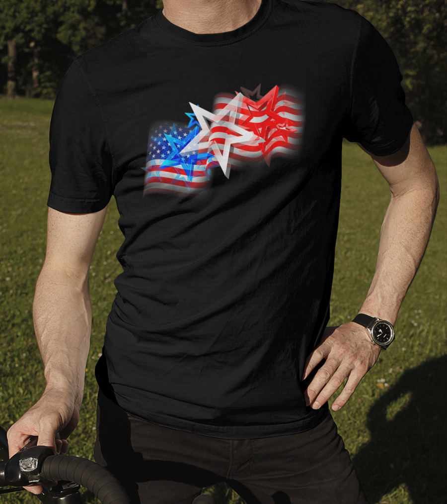 US Flag Patriotic American Stars And Stripes Iconic T-Shirt