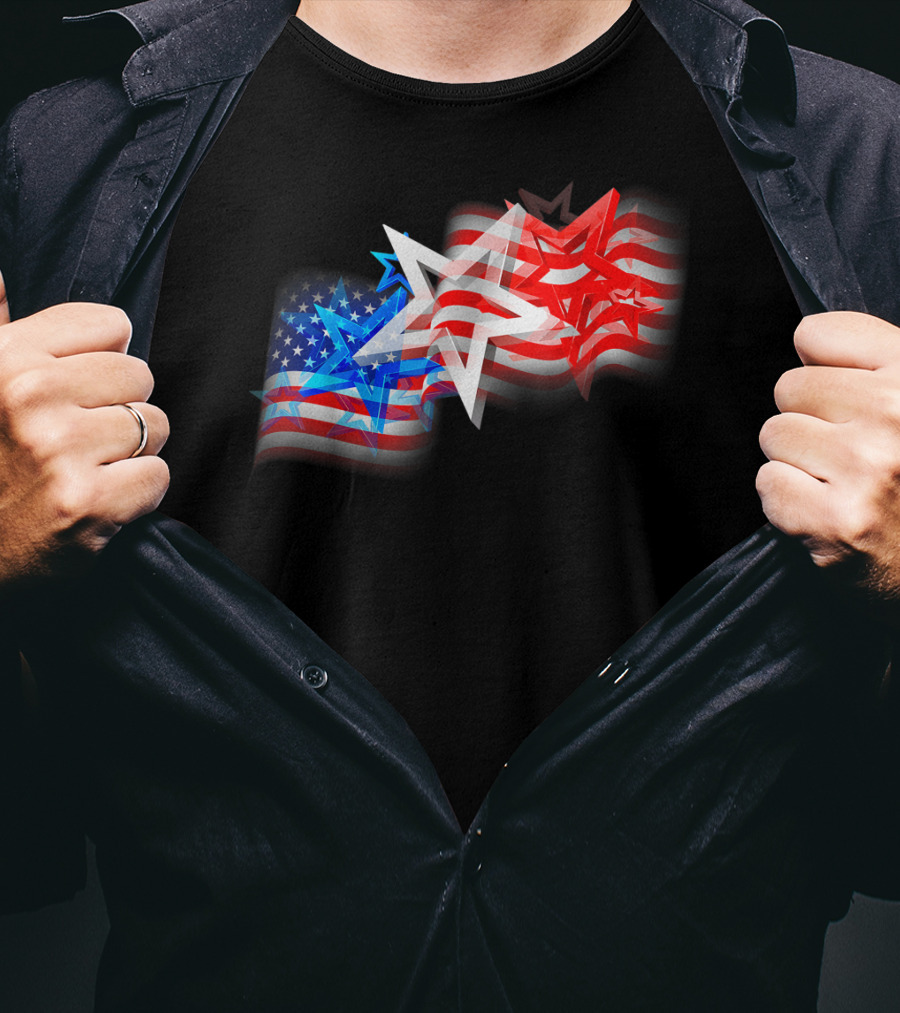 US Flag Patriotic American Stars And Stripes Iconic T-Shirt