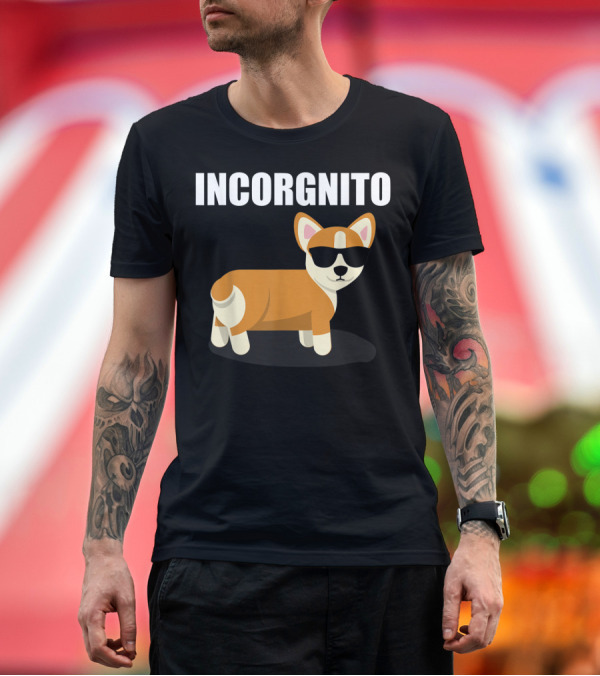 Premium T-Shirt: Vintage Incorgnito Funny Corgi Lover Sunglasses T-Shirt Vintage Incorgnito Funny Corgi Lover Sunglasses T-Shirt
