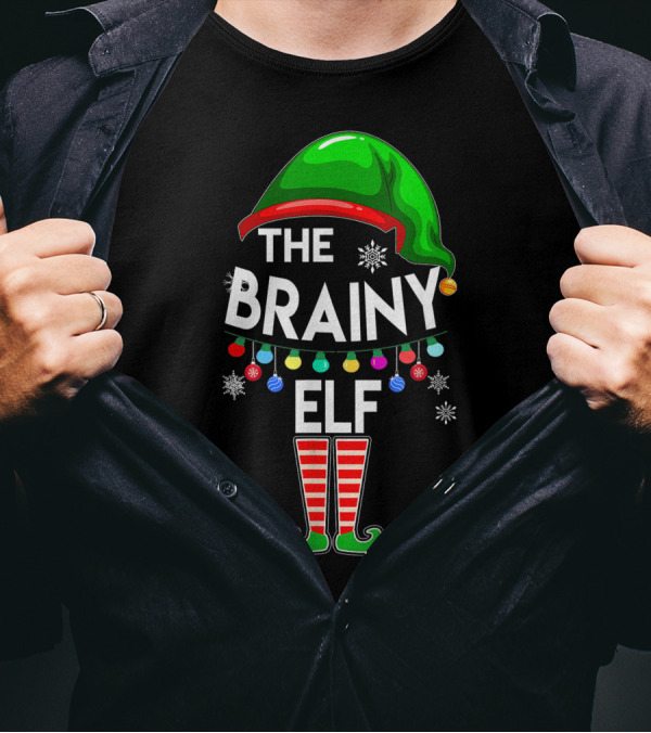 The Brainy Elf Family Christmas Holiday T-Shirt