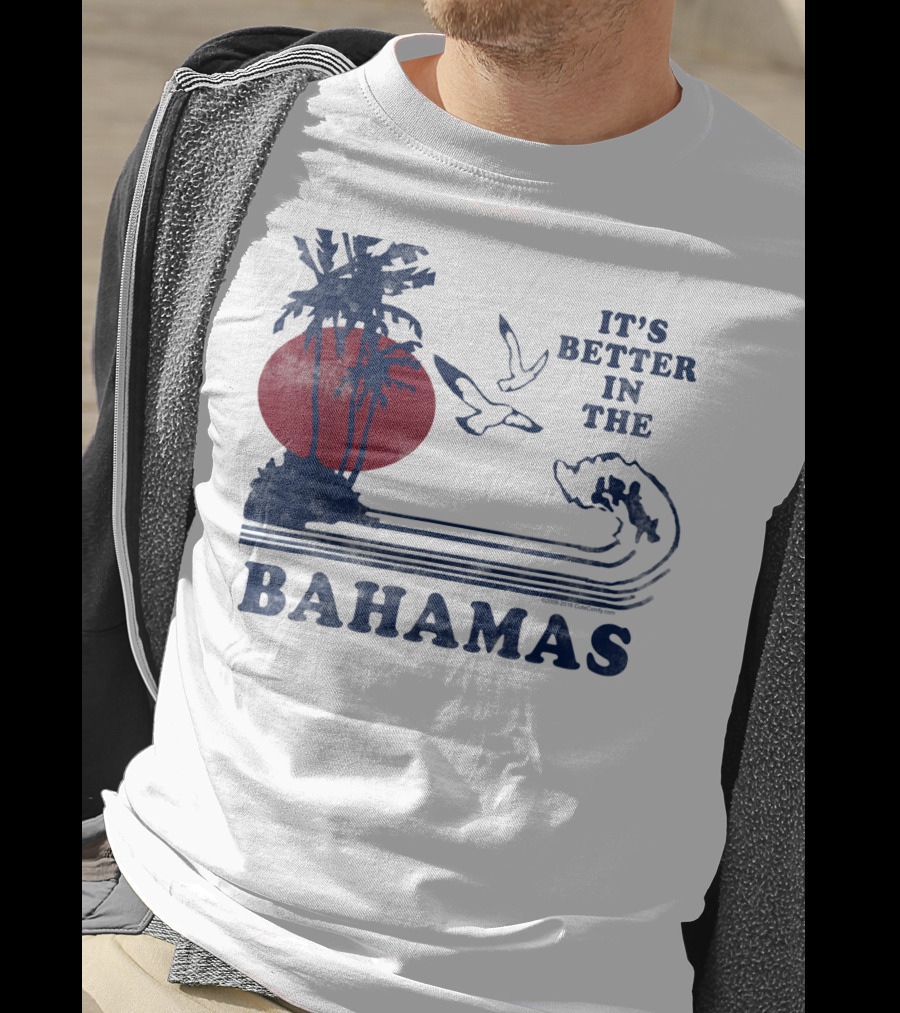 It's Better In The Bahamas Vintage 80S 70S Palm Trees Sunset T-Shirt