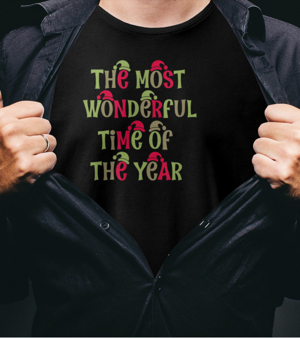 The Most Wonderful Time Of The Year With Christmas Elf Hats T-Shirt