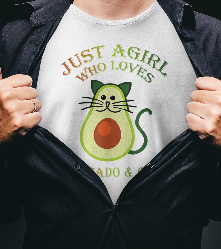 Just A Girl Who Loves Avocado And Cats T-Shirt
