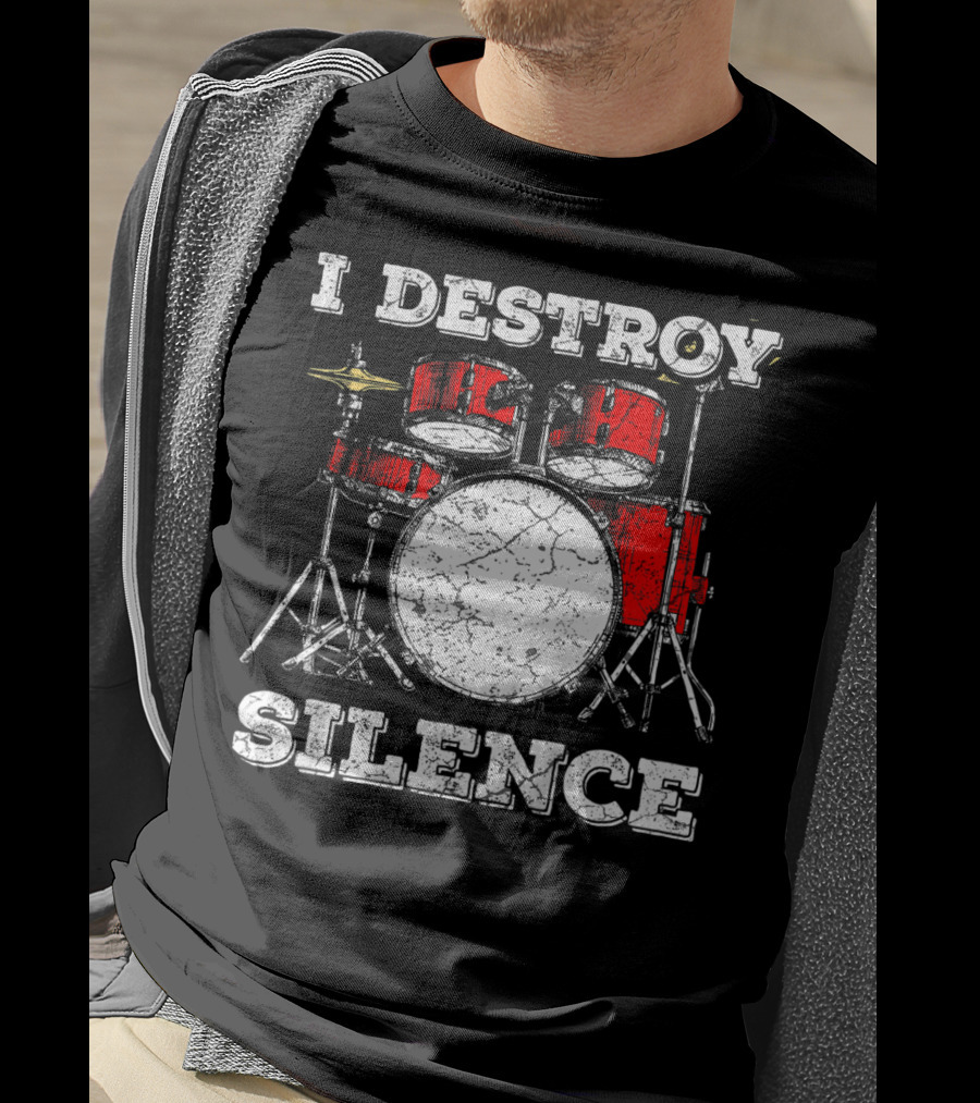 I Destroy Silence Kids Drum Kit T-Shirt