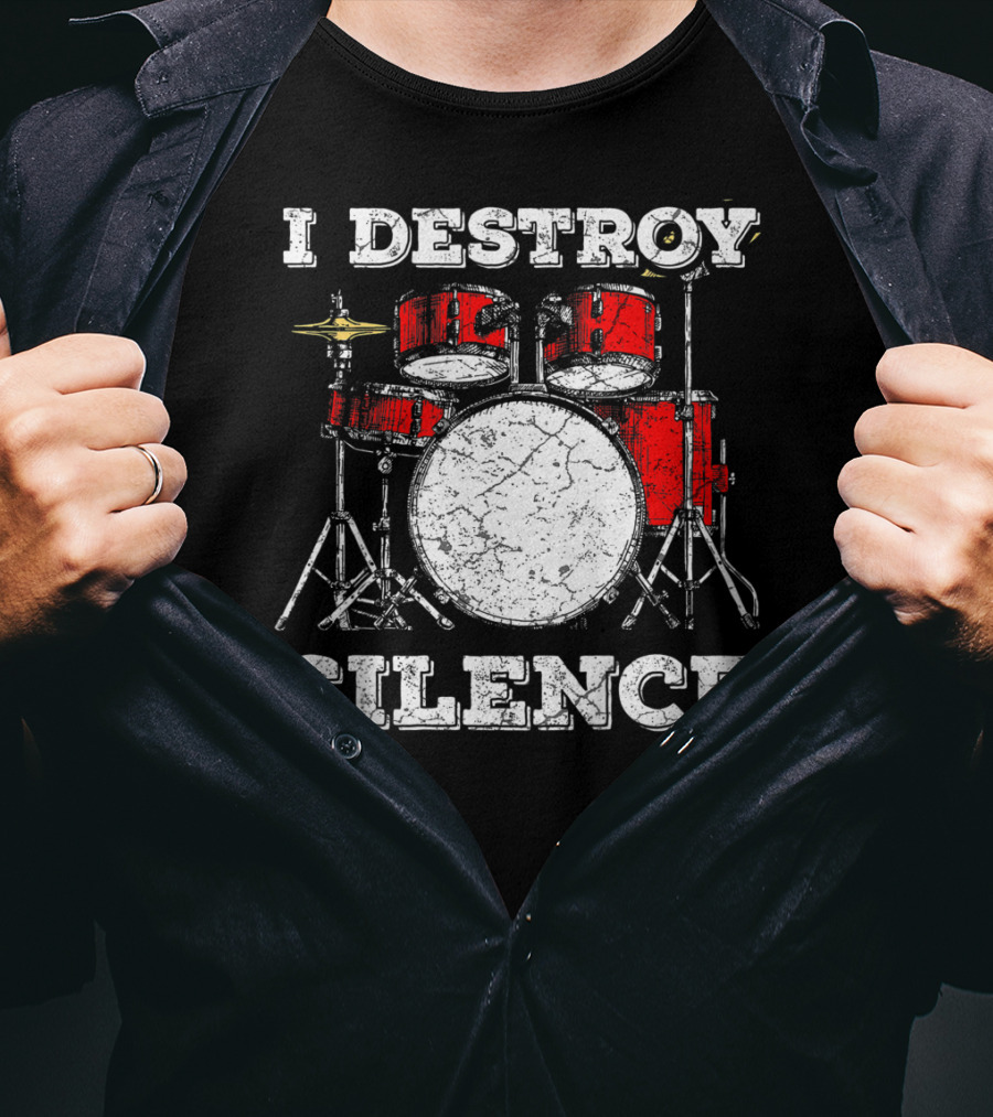 I Destroy Silence Kids Drum Kit T-Shirt
