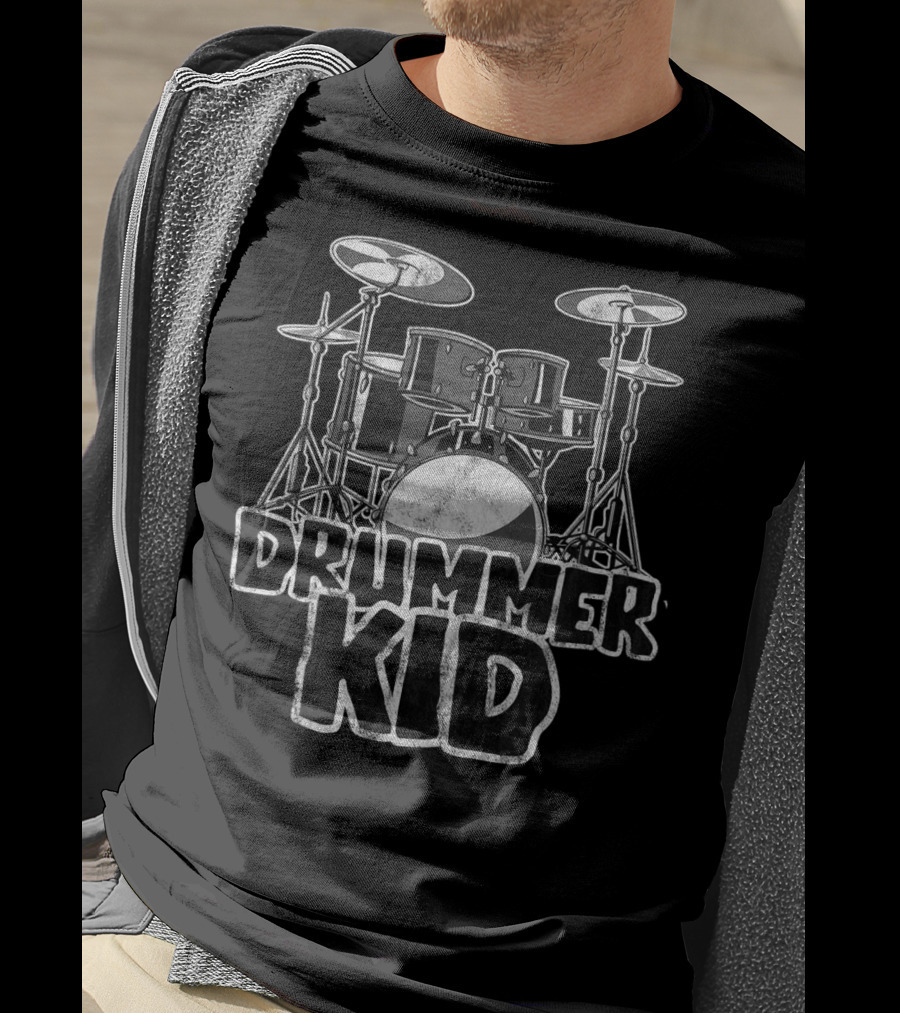 Drummer Kid Awesome Drum Kit For Young Musicians T-Shirt