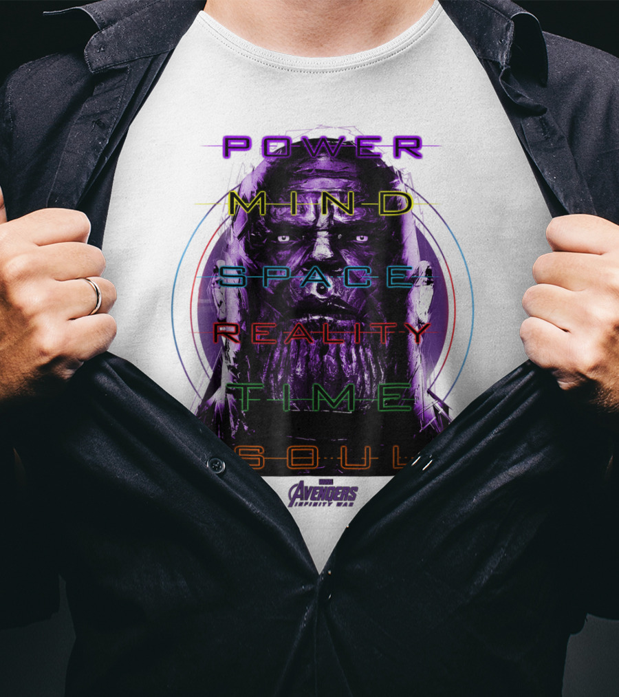 Marvel Avengers Infinity War Thanos Power Mind Space Reality Time Soul T-Shirt