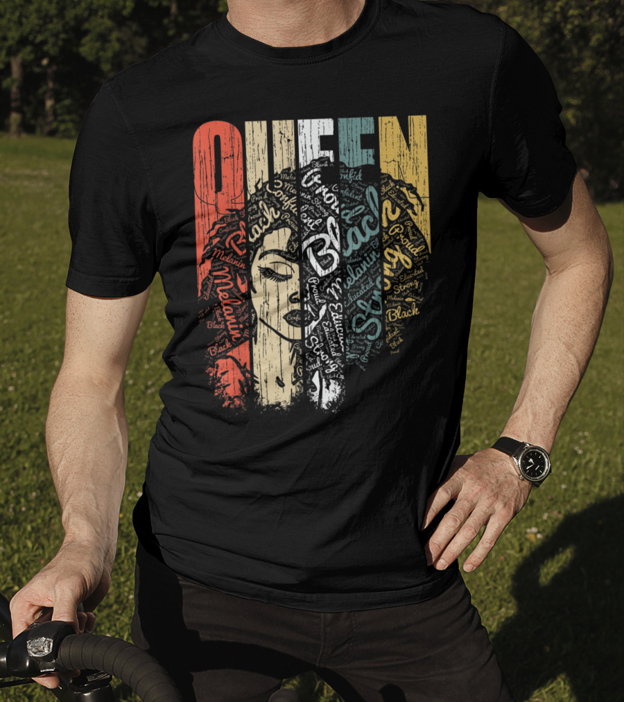 Queen Melanin Black Strong Empowered African American Woman T-Shirt