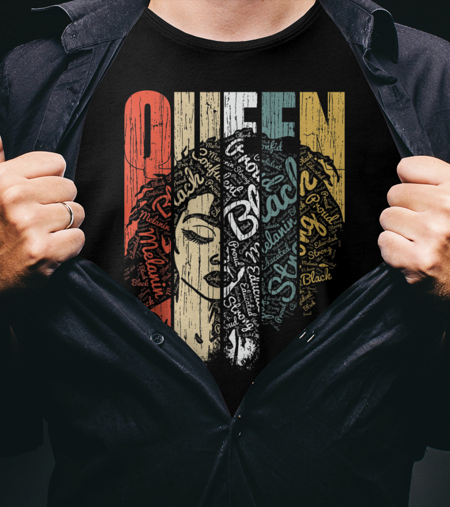 Queen Melanin Black Strong Empowered African American Woman T-Shirt