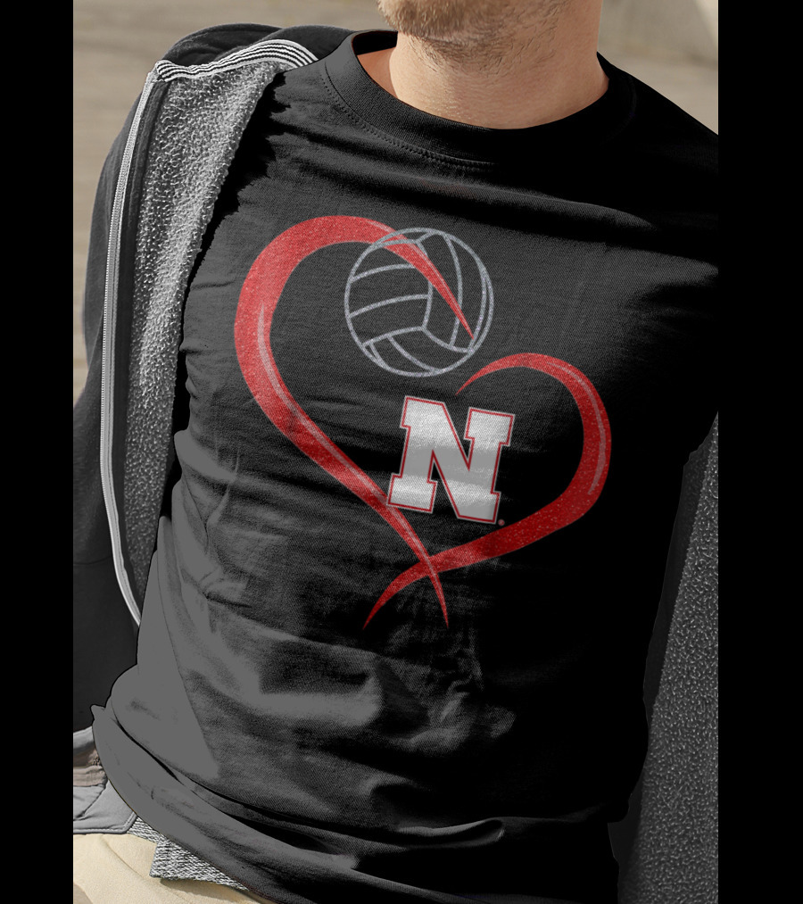 Nebraska Cornhuskers Volleyball Heart N T-Shirt