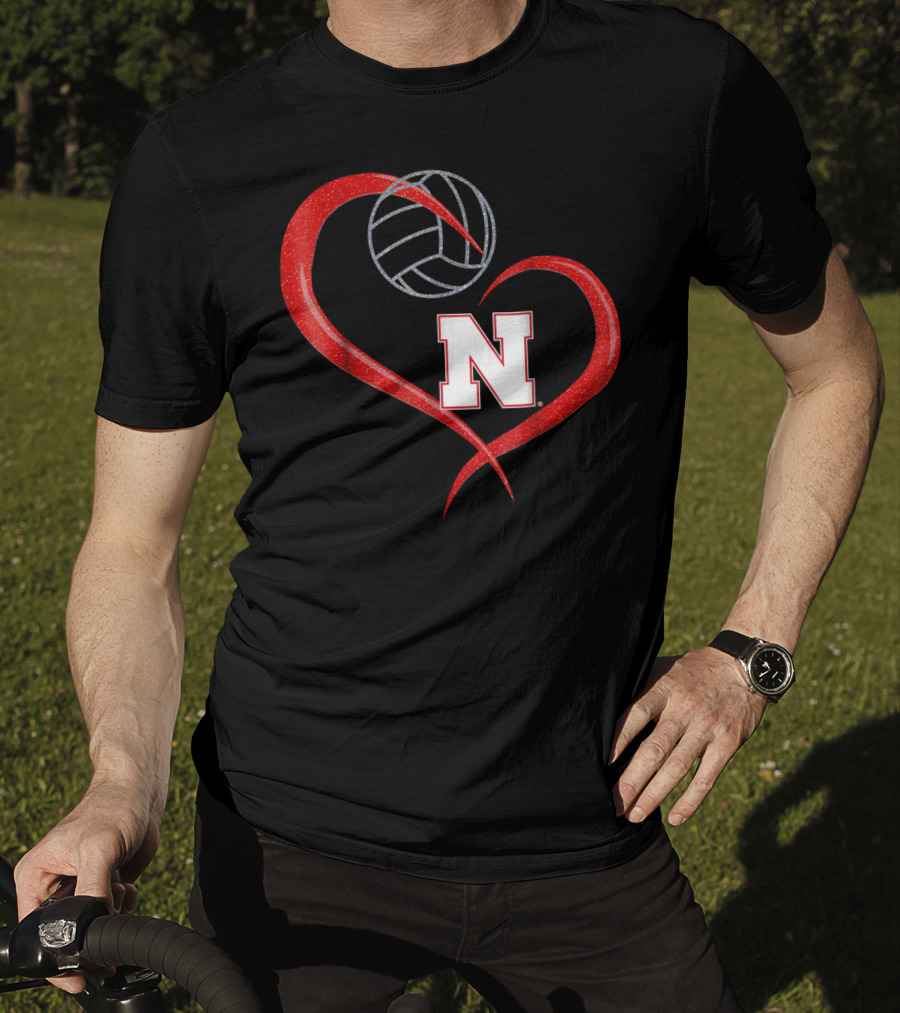 Nebraska Cornhuskers Volleyball Heart N T-Shirt