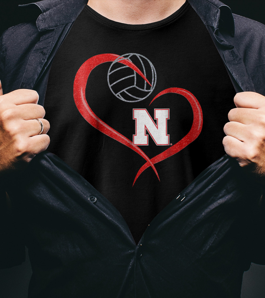 Nebraska Cornhuskers Volleyball Heart N T-Shirt