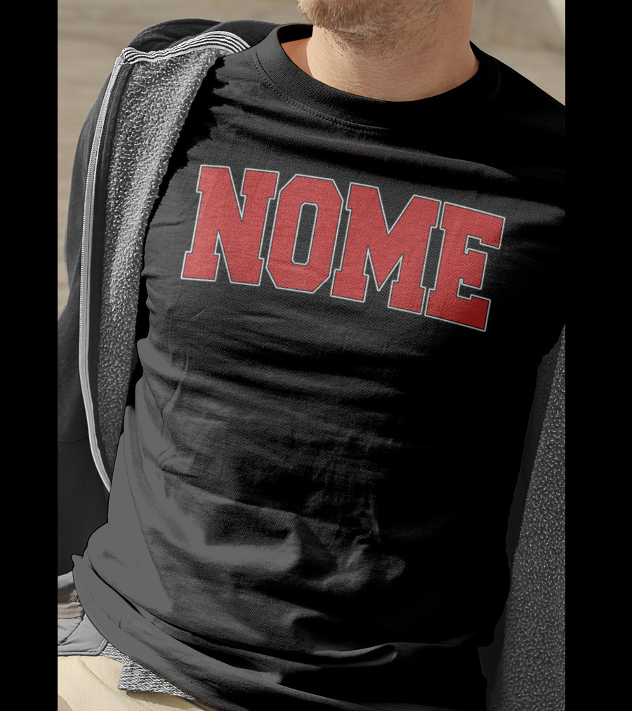 Nome Alaska Varsity Style USA Bold Red Letters T-Shirt