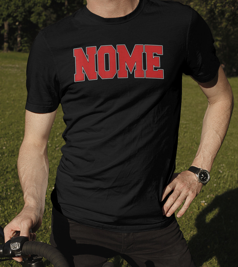 Nome Alaska Varsity Style USA Bold Red Letters T-Shirt
