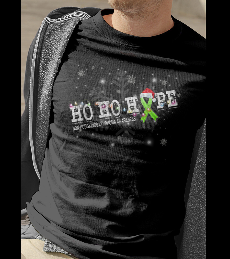 HO HO HOPE Non-Hodgkin's Lymphoma Awareness Christmas T-Shirt