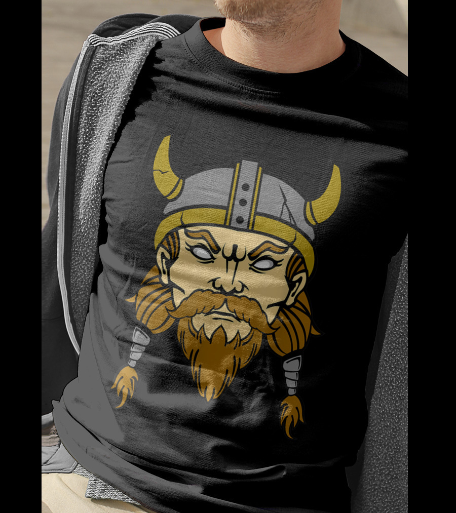 Norse Viking Berserker Warrior Helmeted Beard T-Shirt