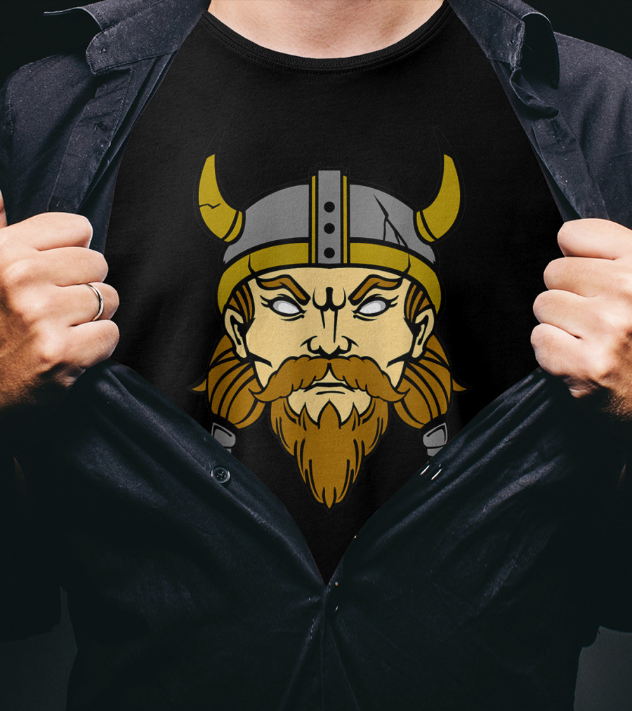 Norse Viking Berserker Warrior Helmeted Beard T-Shirt