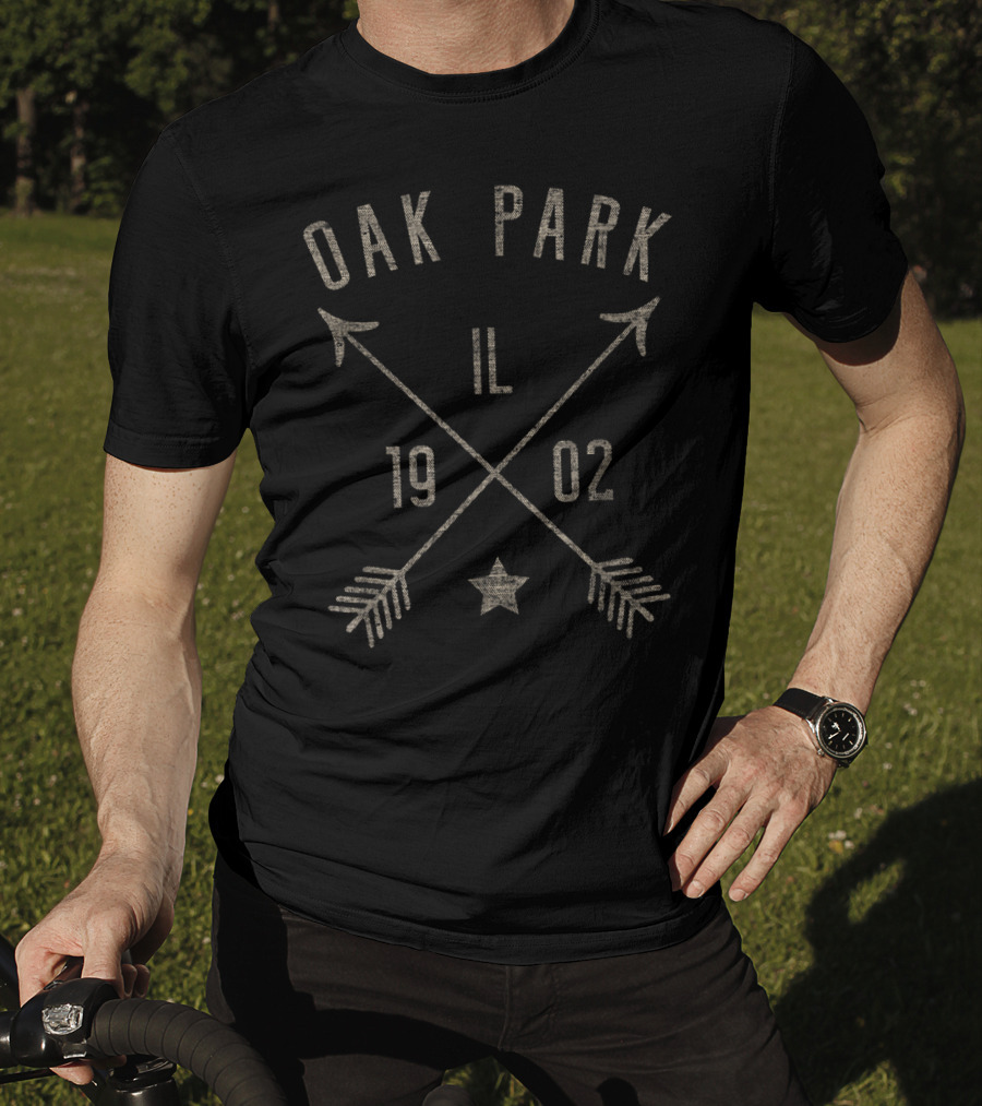 Oak Park Illinois IL 1902 Distressed Boho Style Arrows T-Shirt
