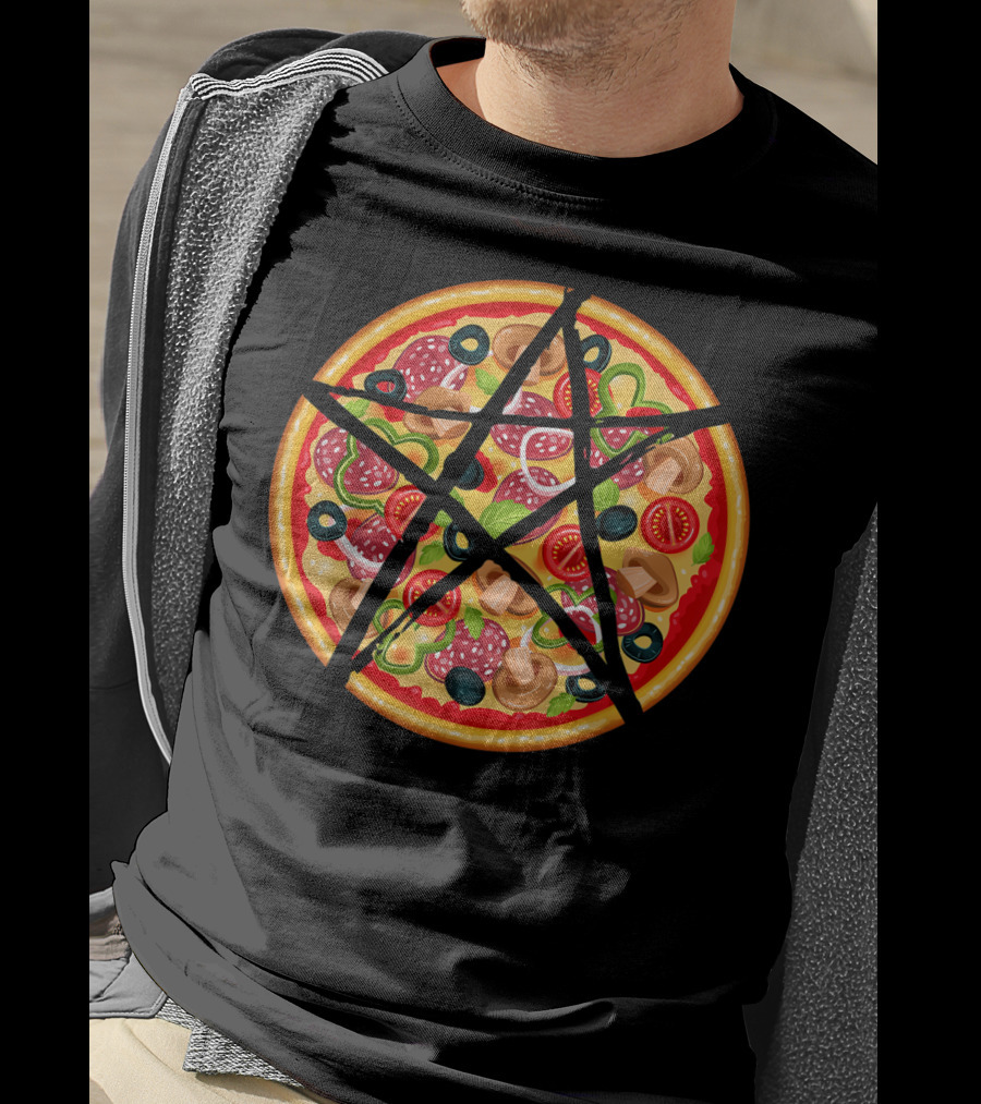 Occult Devil Pentagram Pizza Satanic T-Shirt
