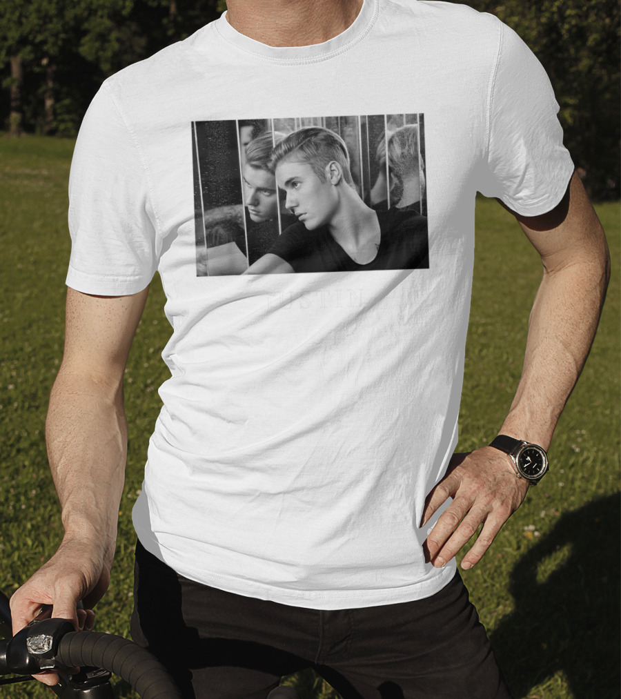 Justin Bieber Reflection Mirror Photography T-Shirt