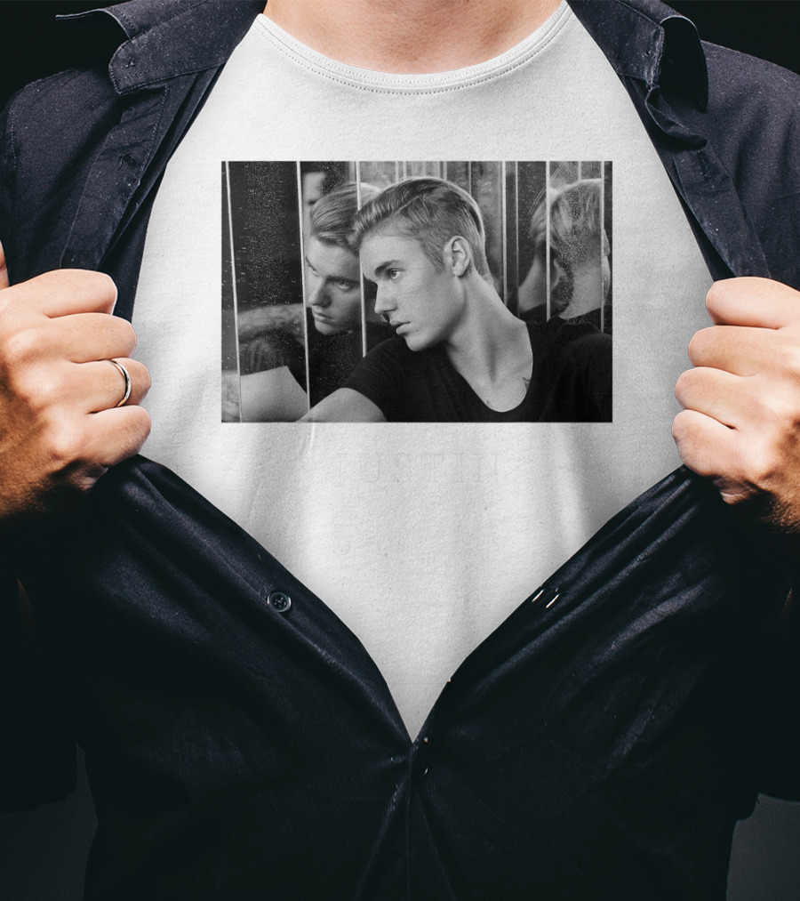Justin Bieber Reflection Mirror Photography T-Shirt