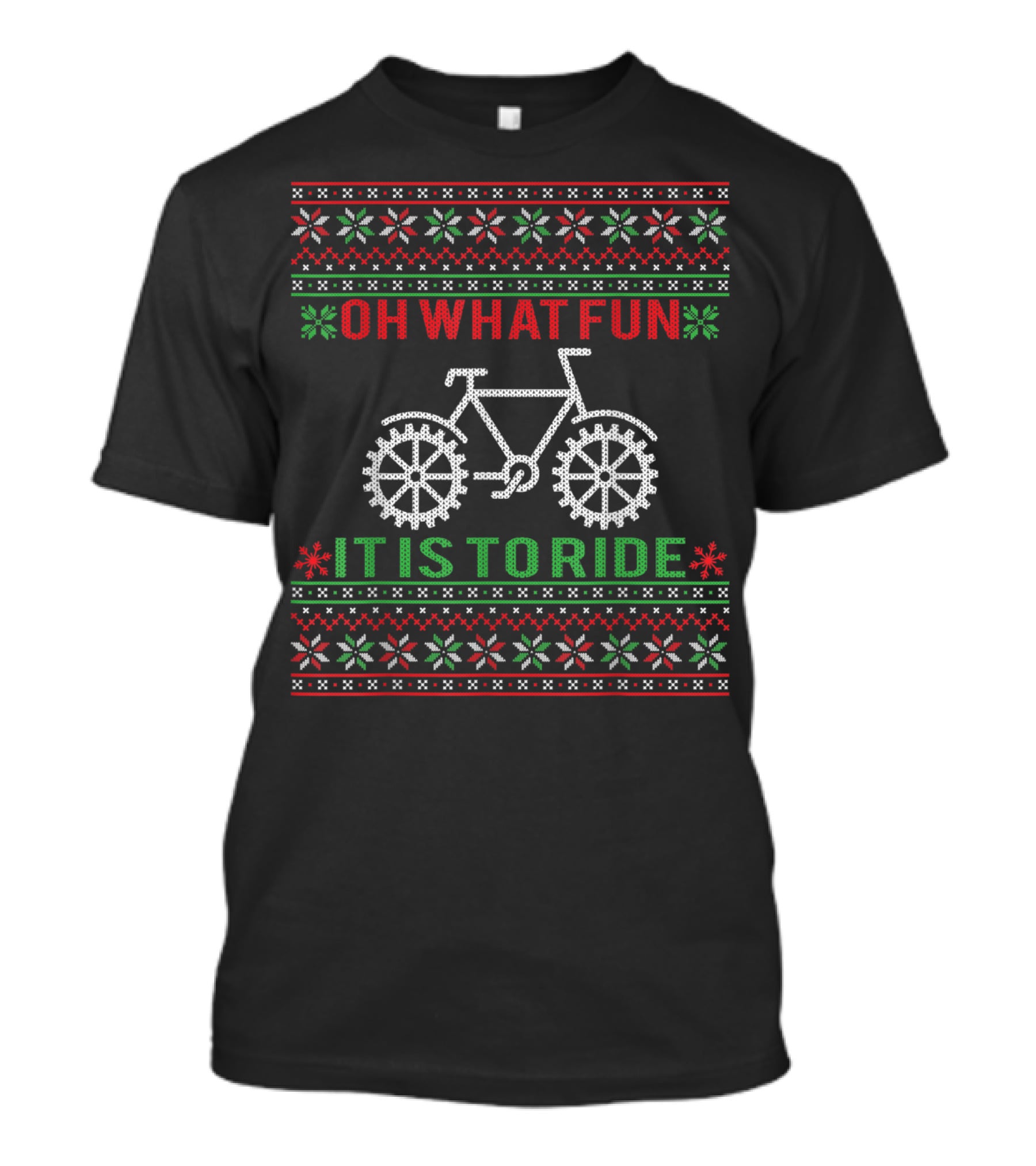 Oh What Fun It Is To Ride Bicycle Christmas T-Shirt