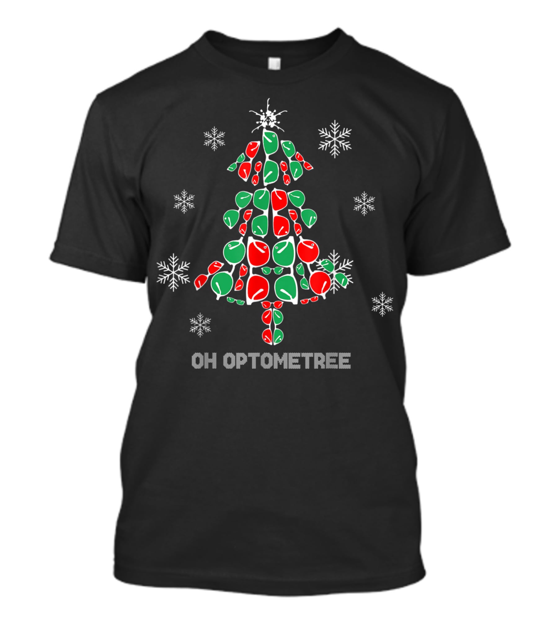 Oh Optometree Christmas Eye Chart Tree T-Shirt