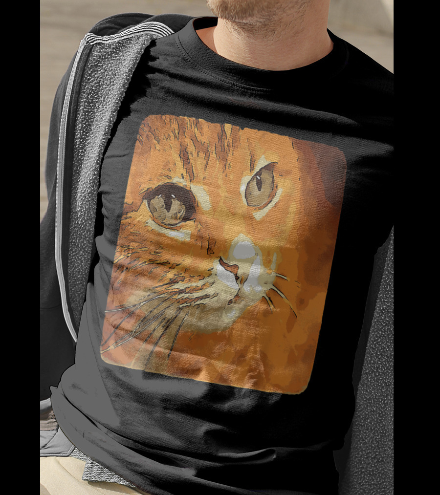 Orange Tabby Cat Face T-Shirt