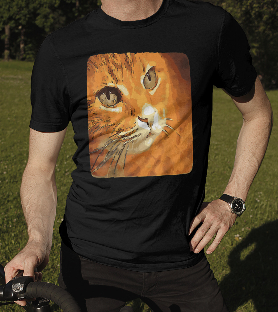 Orange Tabby Cat Face T-Shirt