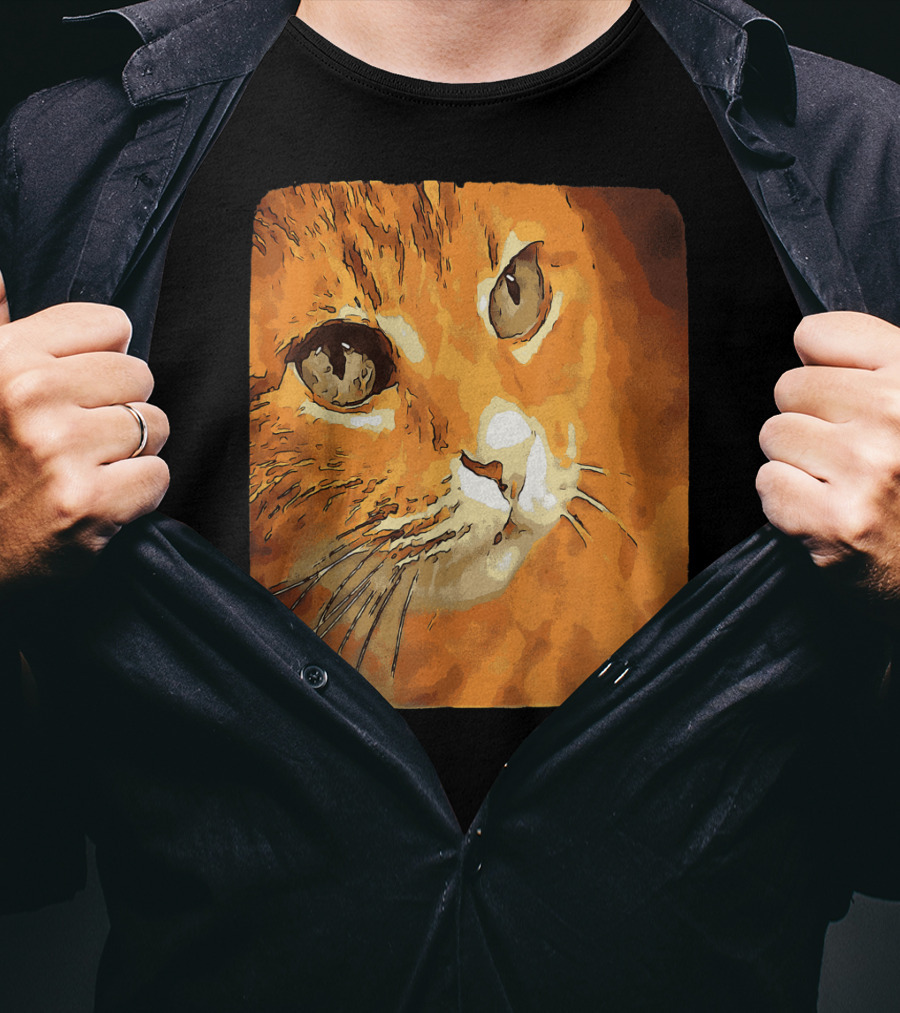 Orange Tabby Cat Face T-Shirt