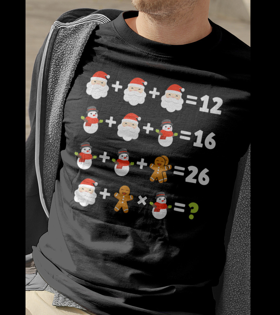 Order Of Operations Santa Snowman Math Puzzle T-Shirt