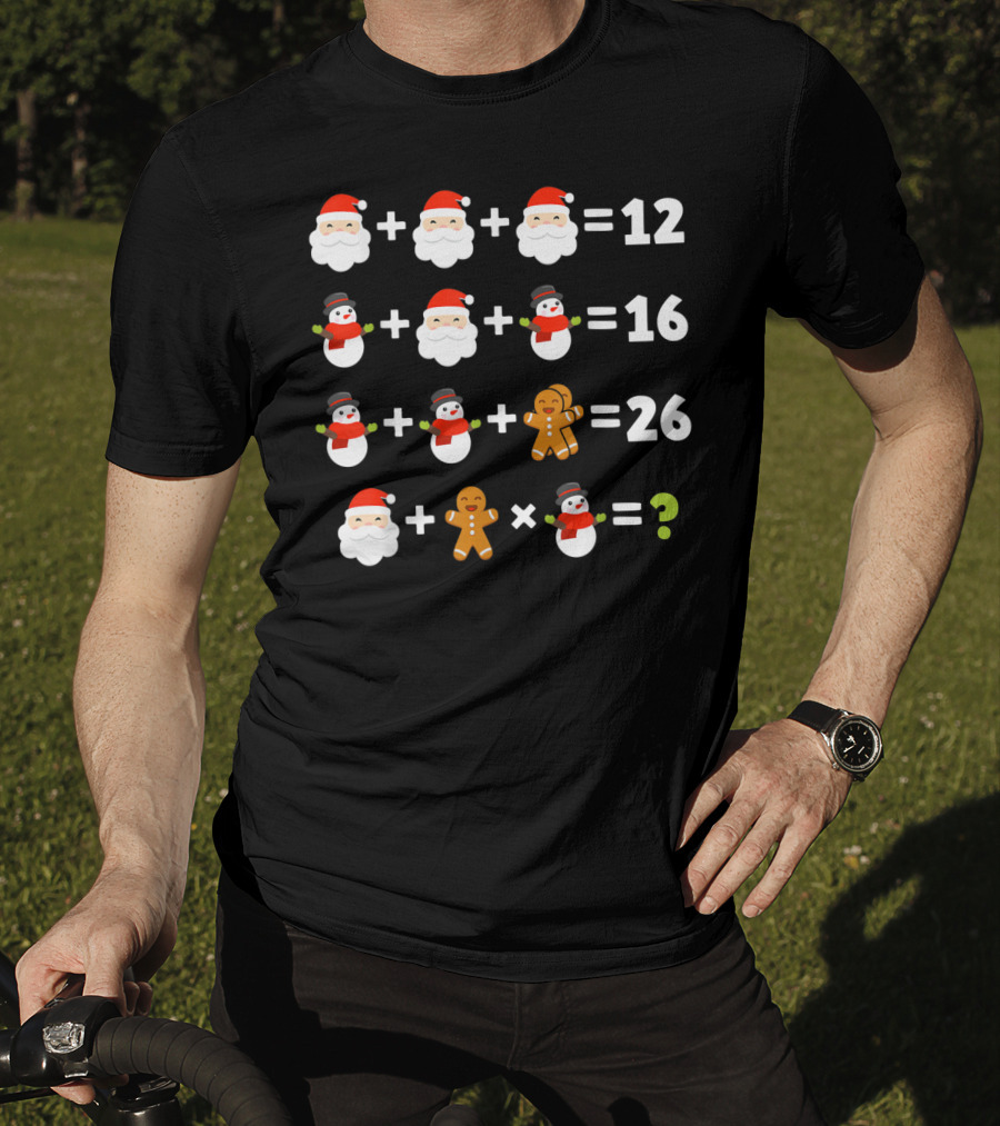 Order Of Operations Santa Snowman Math Puzzle T-Shirt