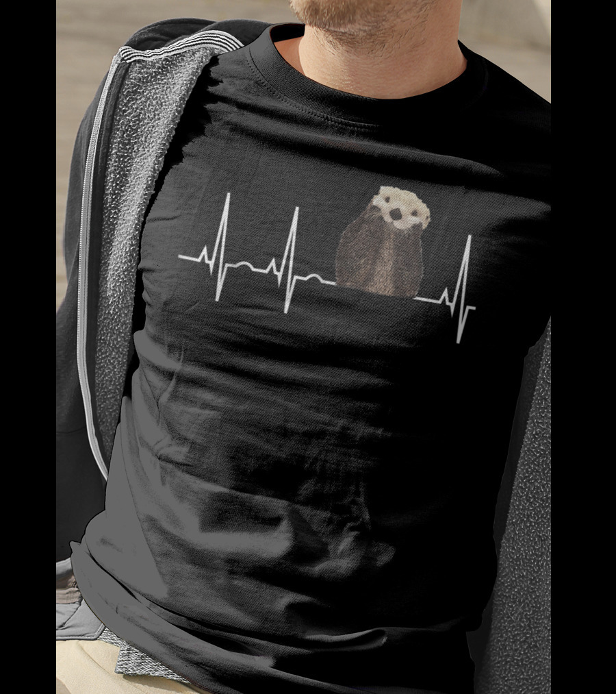 Otter Heartbeat Cute Otter Lover T-Shirt