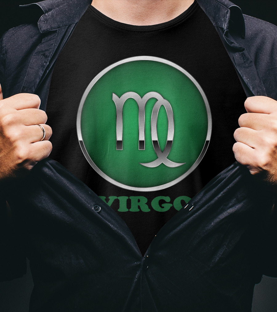 Virgo Personalidad El Signo Del Zodíaco Símbolo Icońico Verde T-Shirt
