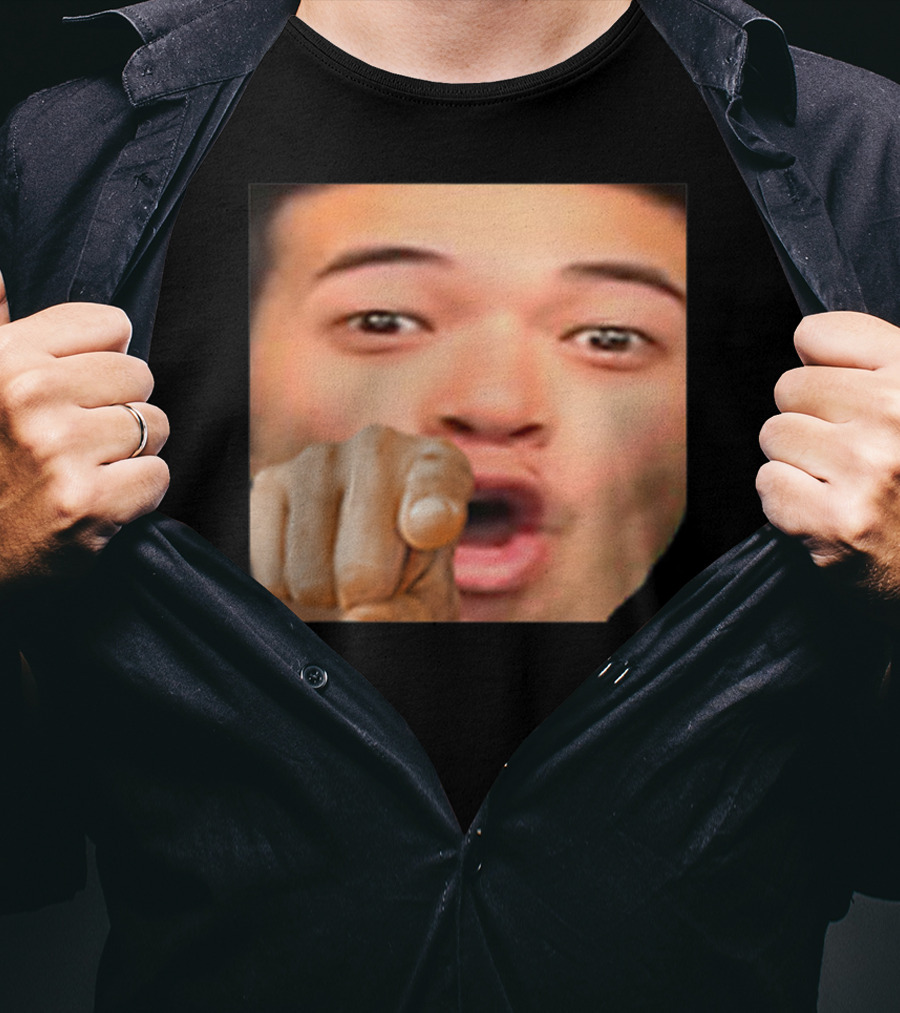 Pogyou Corner Emote Pointing Face Twitch Reaction T-Shirt