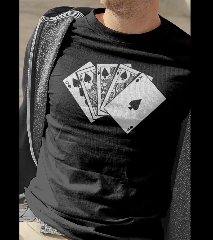 Royal Flush Spades Poker Hand Card Game T-Shirt