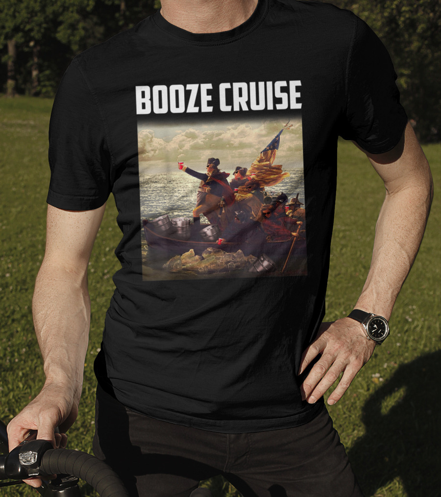 Booze Cruise Red Cups And Revolutionary Boat Party With Shades T-Shirt