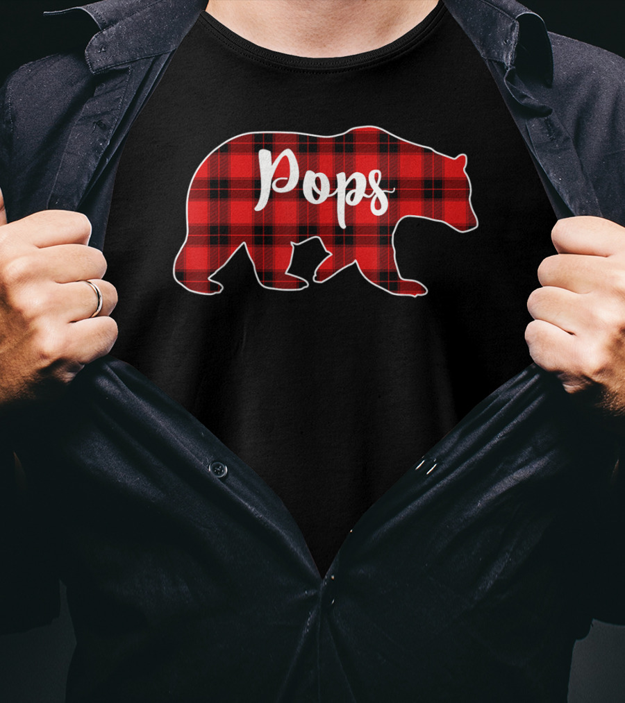 Pops Red Plaid Bear T-Shirt